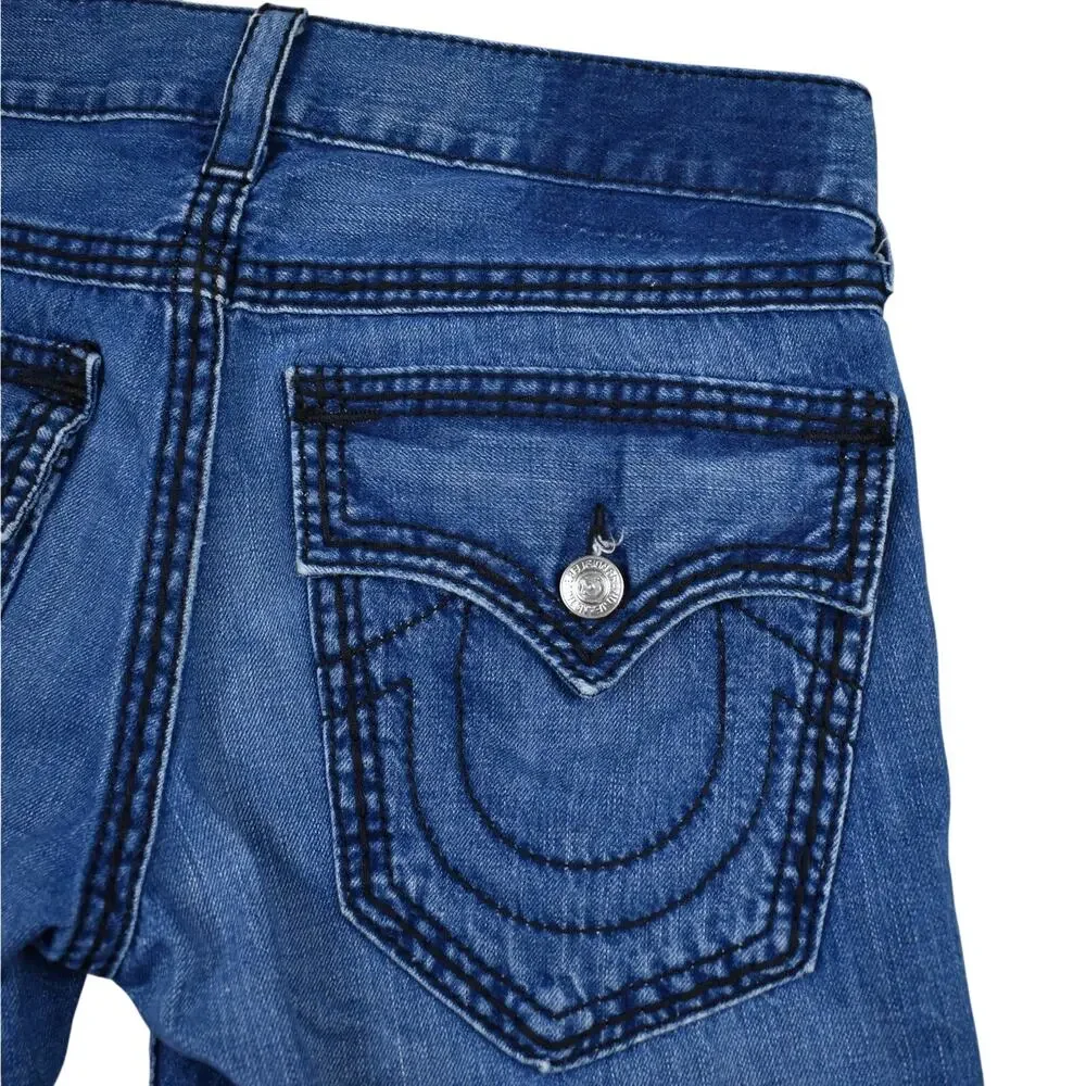 Vintage True Religion Jean Shorts Men's 31 (33) Ricky Blue Denim Cut Off Y2K USA